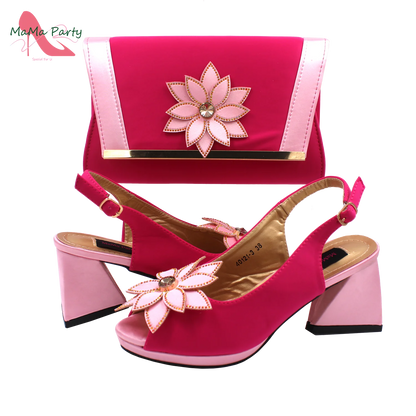 2024 New Design Special Fashion African Women Shoes Matching Bag Set High Quality with Platform Comfortable Heels for Part