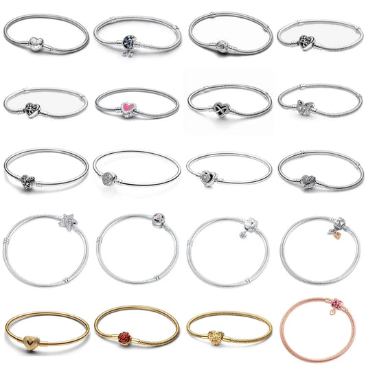 Hot Selling 925 Silver Flower Shaped, Heart Shaped, Butterfly Bracelet, Suitable For European Women's Fashionable Luxury Jewelry