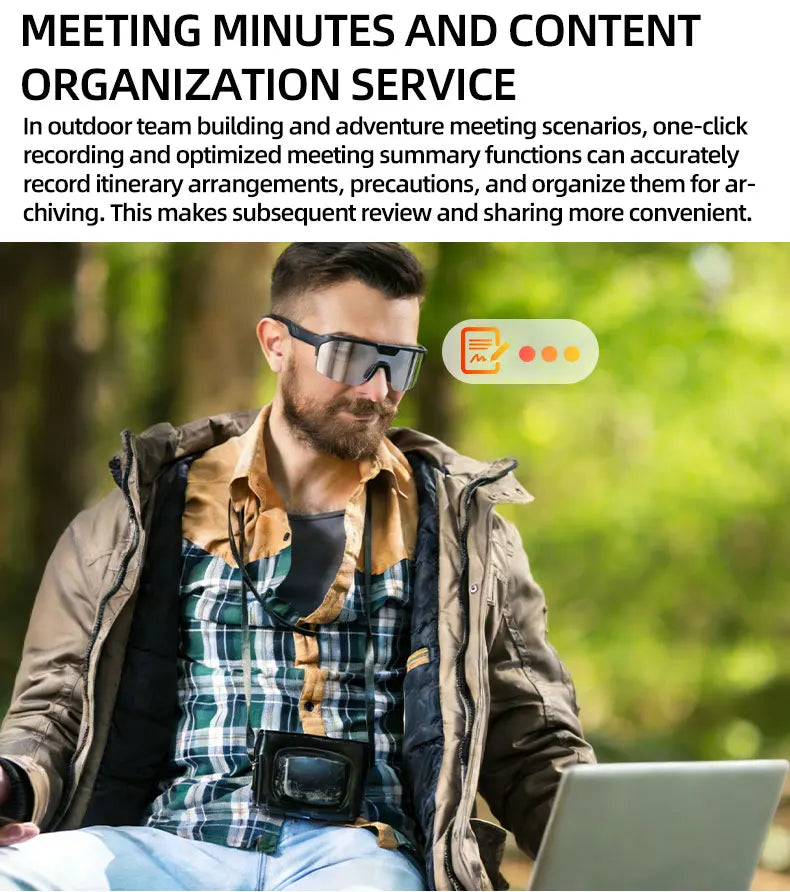 Smart Glasses with 4K HD Anti-Shake Camera & 3D Stereo Speakers Polarized UV400 Sport Sunglasses Bluetooth AI Outdoors Video POV