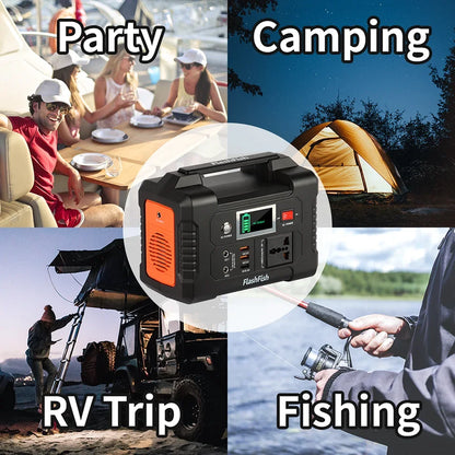 For E200 Portable Power Station Battery Supply Solar Charge Solar Generator AC DC Outdoor Camera Drone Power 200W 151WH