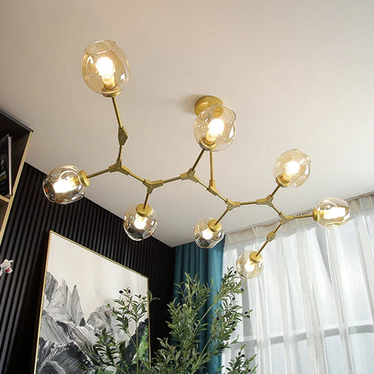 Italy Designer LED Modern Pendant Lights Branching Ceiling Lamp Chandelier Glass Lampshade Suspension Lighting Kitchen Dining