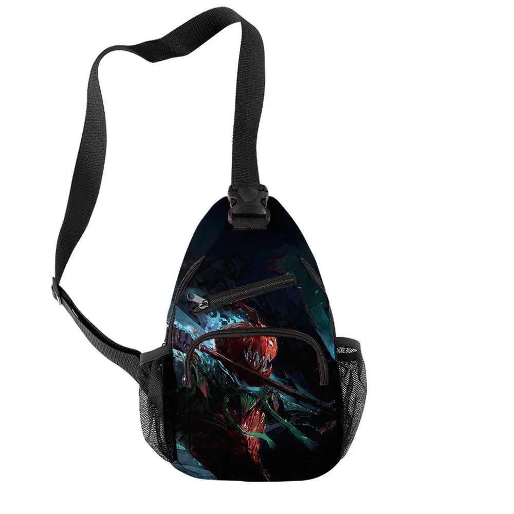 Fashion Youthful Halloween Skeleton Boys/Girls 3D Printed Chest Bags Oxford Waterproof Sports Crossbody Travel Bag Shoulder Bags