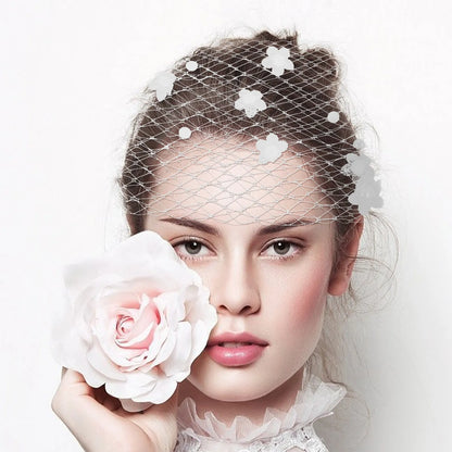 Vintage French Style Birdcage Face Veil Wedding Fascinator White Face Net Comb Tea Party Costume Headwear