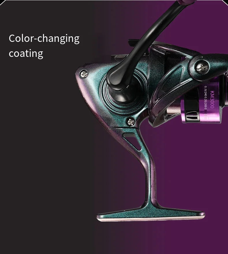 2026 New Colorful Spinning Fishing Reel Luya Metal Wire Cup Gear Ratio 5.2:1 Max Drag 8KG 10KG 12KG Suitable Any Body of Water