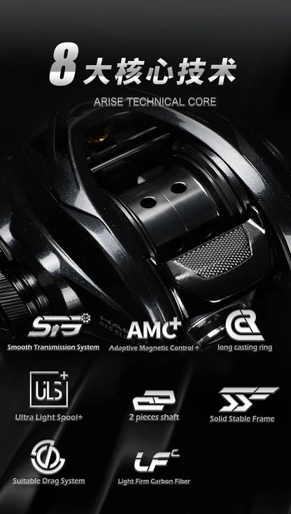HAIBO 2026 ARISE ELITE Casting Reel 153g 7.2:1/8.3:1 STS AMC+ 2.0 Gear System LFC 4.3g Ultralight Spool Fishing Reel