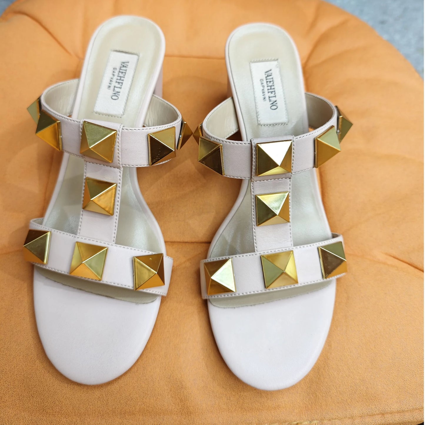 Women's Sandals Summer Gladiator Heeled Sandals Luxury Heeled Slippers Rivets Open Toe High Heels Elegant Ladies Shoes Women