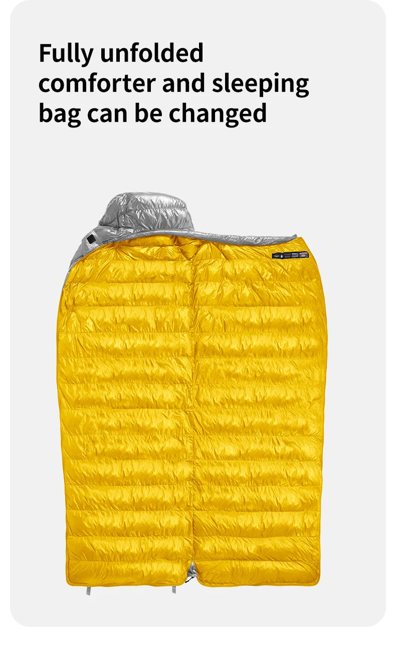 Naturehike CW700 Envelope Duck Down Sleeping Bag Winter Warm 650FP Down Sleeping Bag Camping Hiking Ultralight Sleeping Bag for Men & Women