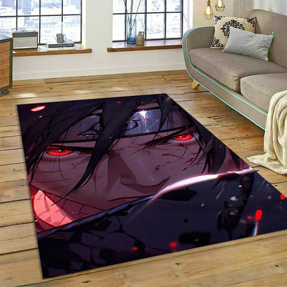 Cartoon 3D I-Itachi Japan Anime Carpet Rug for Living Room Bedroom Home Sofa Decoration,Kids Play Area Rug Non-slip Floor Mat