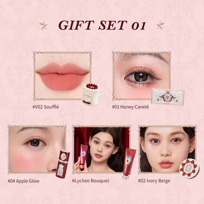 Flower Knows Strawberry Cupid Professional Makeup Set For Women Full Kit Gift Box Eyeshadow Lip Cream Blush Compact Powder Sets