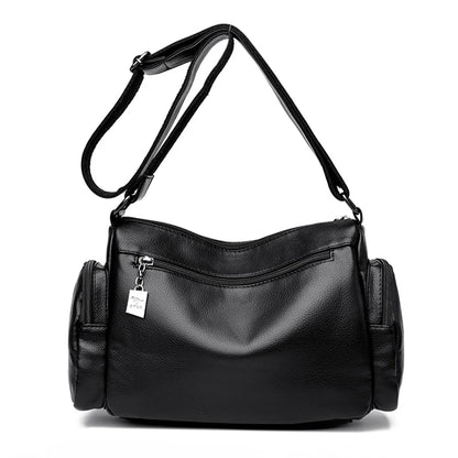 Many Pockets Women Leather Top-handle Bag Luxury Designer Female Shoulder Messenger Shopper Bags Brand Ladies Crossbody Handbags