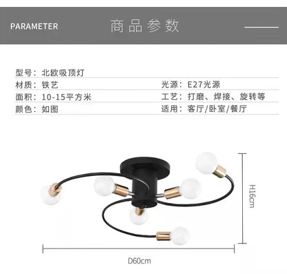 Minimalist Black/White/Gold Chandelier Simple Nordic Metal Chandelier Ceiling Lights for Living Room Bedroom Kitchen Bar Lustre