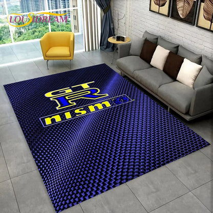 GTR Racing Car N-Nissan Logo 3D Carpet Rug for Home Living Room Bedroom Sofa Motorcycle Doormat Decor,kid  Area Rug Floor Mat