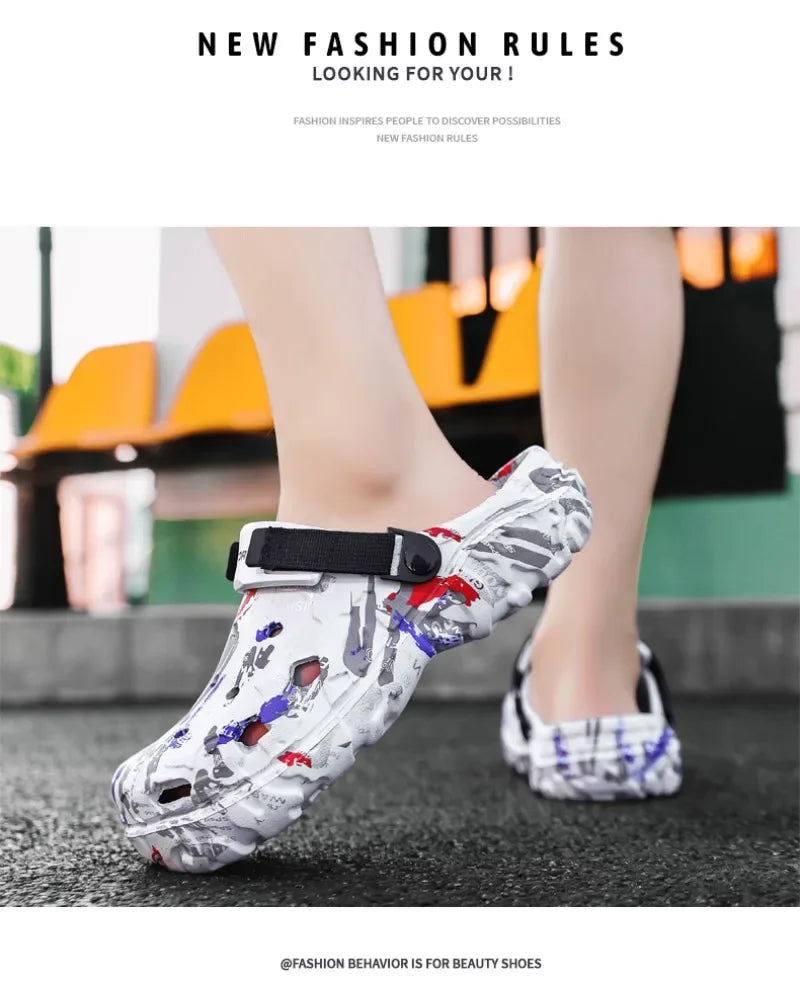 Plus Size 48 49 Men's Summer Clogs Sandals Eva Slippers Men Fashion New Flat Sandals Men Women Leisure Slides Men Casual Shoes