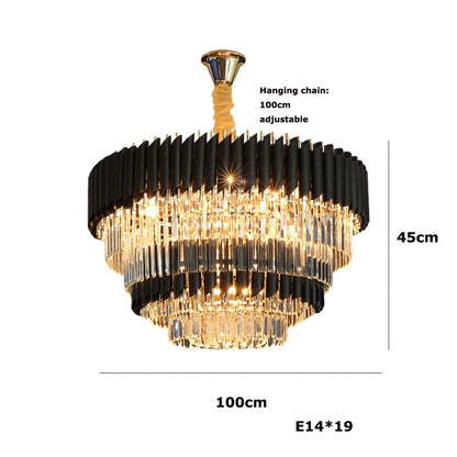 Villa Luxury Living Room Chandelier K9 Crystal Restaurant Pendant Lights Modern Ceiling Chandelier Dining Table Indoor Home Lamp