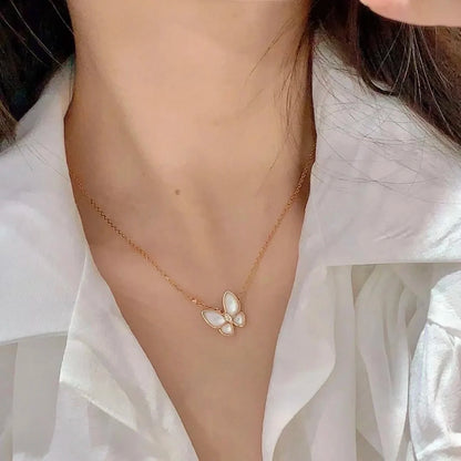 Trendy Real 925 Sterling Silver Necklace For Women 5a Zircon  Butterfly Design Chain Pendant Luxury Design Fine Jewelry