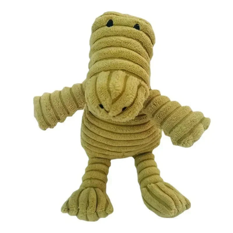 Plush Dog Toy Animals Shape Bite Resistant Squeaky Toys Corduroy Dog Toys for Small Large Dogs Puppy Pets Training Accessories