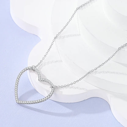 925 Sterling Silver Luminous Firefly Heart Shaped Zircon Pendant Necklace For Women Fashion Anniversary Birthday Jewelry Gifts