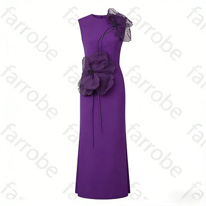 Customized Black Exquisite Evening Dress Flower Beading Ruched A-line Sleeveless Bespoke Occasion Gown Midi Dresses Party Gowns