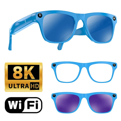 AI Smart Shooting Glasses with 8MP HD Camera AI Translation Bluetooth Call Video Record Music Playback Multi-functional Fashion