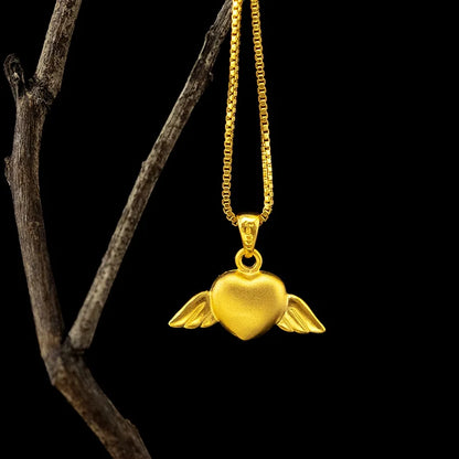 Gold Shop Same Style 9999 24K Real Gold Women's Gold Necklace Love Pendant New Clavicle Chain Gift Exquisite Luxury Jewelry