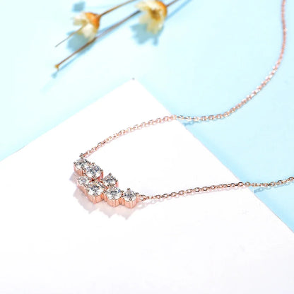 Kuololit 58514K 10K 9K Moissanite Necklace for Women Solid Rose gold Luxury Pendant For Engagement Party Anniversary With Chain