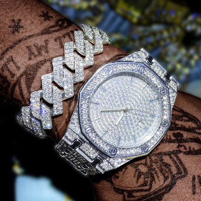 Iced Out Watch for Men Gold Watch for Men Hip Hop Fashion Cool Bling Gold Diamond Luxury Mens Watch Dropshipping Relogio
