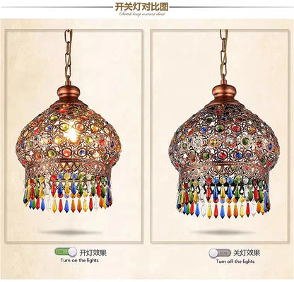design lamp pendant lighting crystal Bohemia Retro droplight Iron handmade pendant lights for restaurants hanging lights bedroom