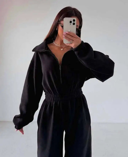 Sports and Leisure Contrast Color Jumpsuit Fashion Trend Street Jumpsuit Women’s Suit New Women Clothing