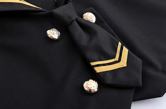 Spring Autumn Long Sleeve Japanese JK Sets School Uniforms Girls Musketeers High School Women Novelty Pleated Skirt Sailor Suits