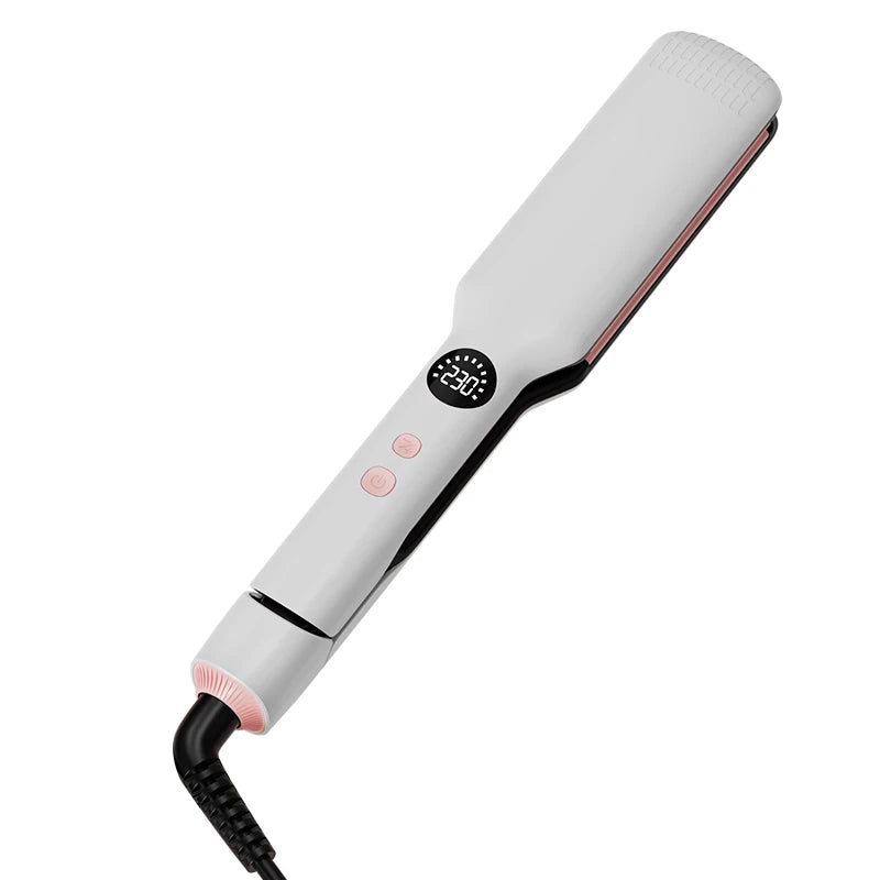 Professional Hair Straightener with Oil Coating Wide Plates–60W Fast Heating,Care for Frizzy,PTC Technology for Smooth Styling
