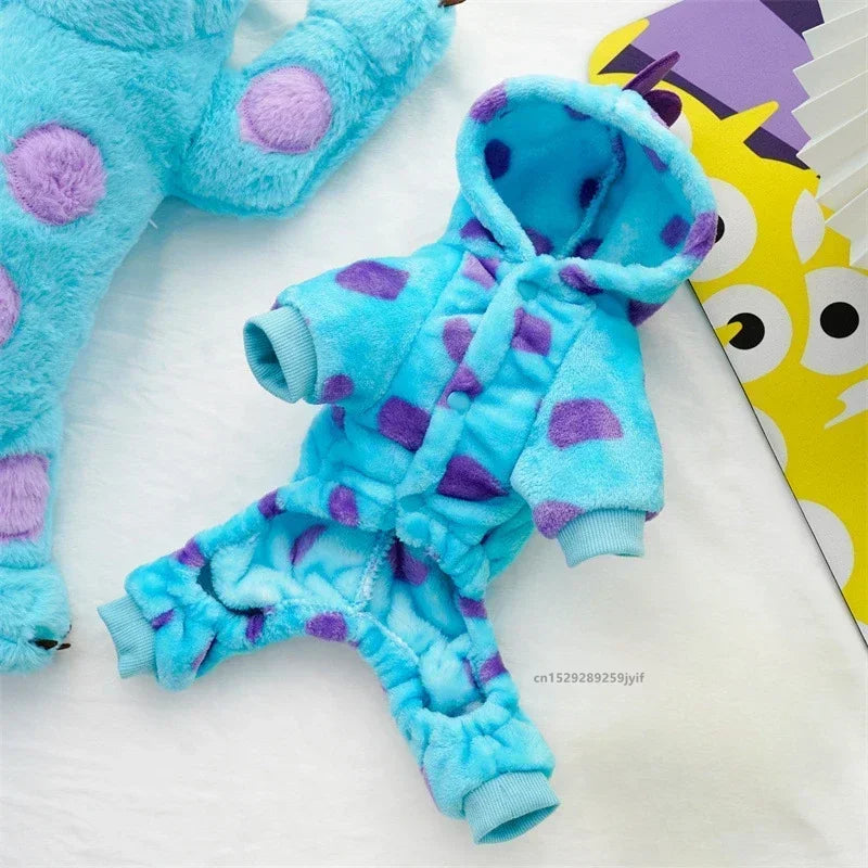 Dog Cat Hooded Coat Dinosaur Shaped Puppy Costume Autumn and Winter Thickened Warm Pet Clothing For Small Medium Dogs