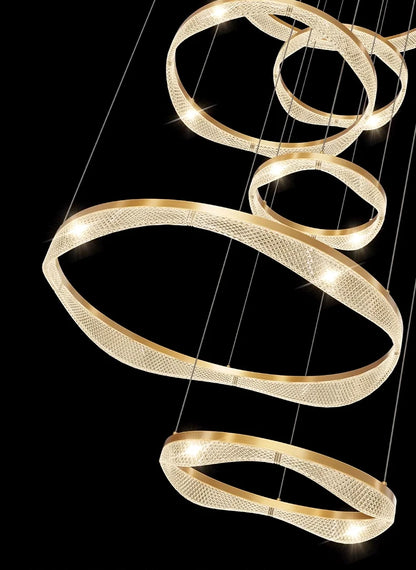 Modern ring stairs led lights pendant light lamps for living room led Chandeliers for dining room hanging light indoor lighting