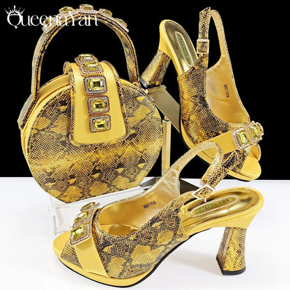 INS-Inspired Italian Design Elegant Women High Heel and Bag Nigeria Wedding Party Shoes and Bag–Fashionistas Exclusive Products