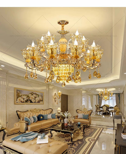 Postmodern Chandelier Living Room Lights European Dining Room Bedroom Home Master Luxury Atmospheric Lamps Villa Crystal Lamps
