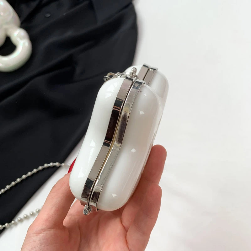 2024 New Small Wallet for Women Cute Bags Decoration High Quality Acrylic Metal Shell Satchel Designer Lipstick Bag