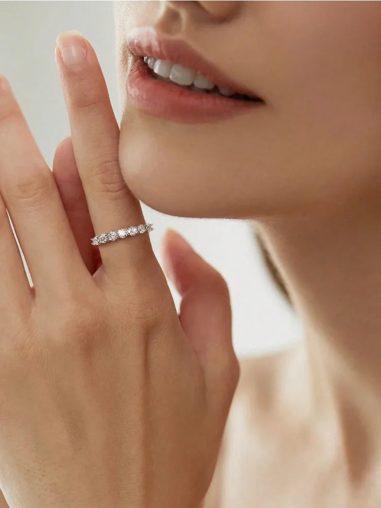 925 Sterling Silver Fashion Gorgeous Shiny Round Zircon Ring For Women Engagement Wedding Party Luxury High Quality Fine Jewelry