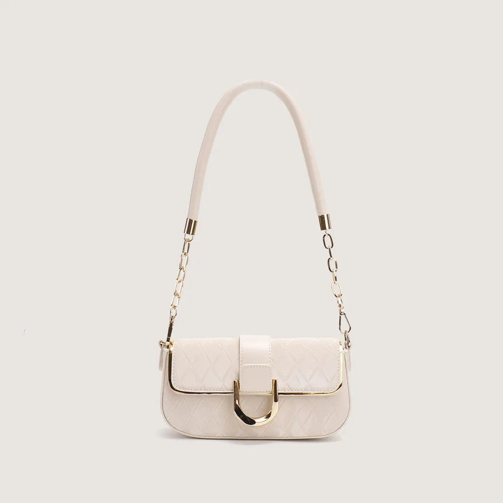 Sweet Pu Leather Women's Shoulder Bag Fashion Design Chain Ladies Underarm Bags Simple Square Female Handbags Crossbody Bag