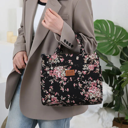 New Large Capacity Thickened Cloth Art Handbag Minimalist Work Lunch Box Storage Bag Suitable for Shopping Miscellaneous Uses