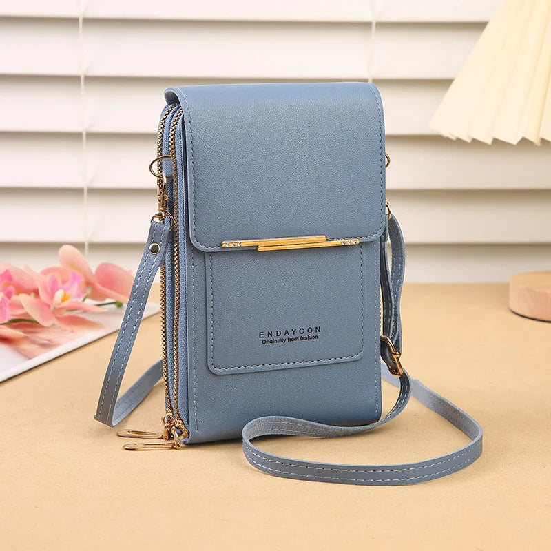 The Women Bag Touch Screen Cell Phone Purse Soft Leather Shoulder Bag Female Handbags Cheap Small Wallet Crossbody Bags