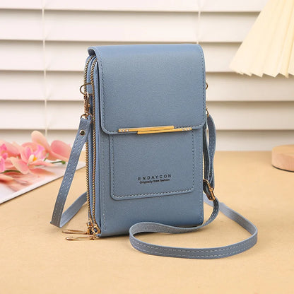 The Women Bag Touch Screen Cell Phone Purse Soft Leather Shoulder Bag Female Handbags Cheap Small Wallet Crossbody Bags