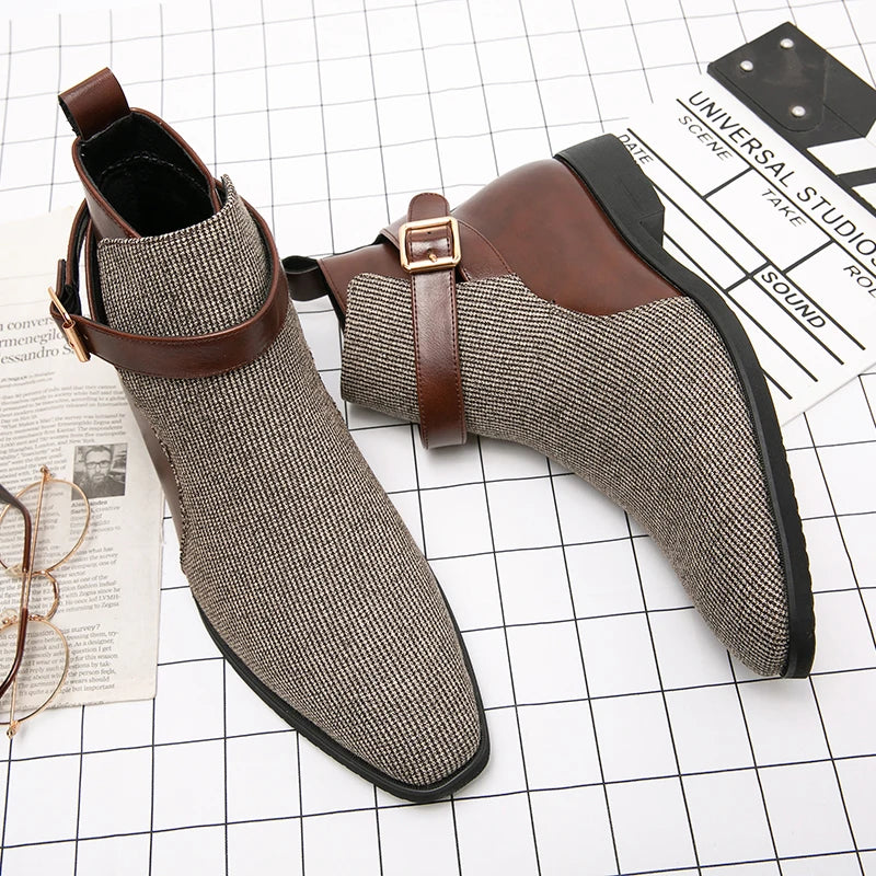 Luxury Brand Lace-Up Men's Motocross Boots 2023 New Arrival Classic Male Coiffeur High Top Shoes Leather for Men Outdoor Boots