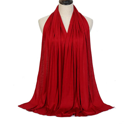 Ramadan Modal Cotton Jersey Hijabs For Woman Long Muslim Shawl Plain Soft Turban Niqab Head Wraps Scarf Women Hijab