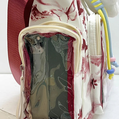 New Sweet Cute Ulzzang Y2K Ita Bags Subculture Dopamine Transparent Display Cool Tote Bag Aesthetic Lace DIY Badge Shoulder Bag