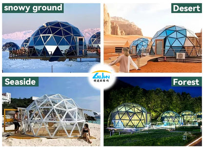 Outdoor Semi-Dome Igloo Camping Tent - Geodesic Dome Glass Sphere Tent Bubble House