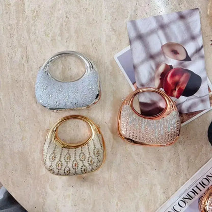 New Fashion Rhinestone Purses And Handbags Mini Golden Evening Bag Luxury Shoulder Bags Funny Party Wedding Acrylic Clutch Purse