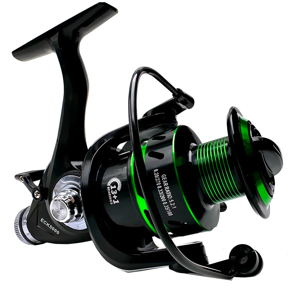 Carp Double Brake Design Spinning Fishing Reel Gear Ratio 5.2:1 High-speed with Dual Braking System Bass Travel Fishing Gear