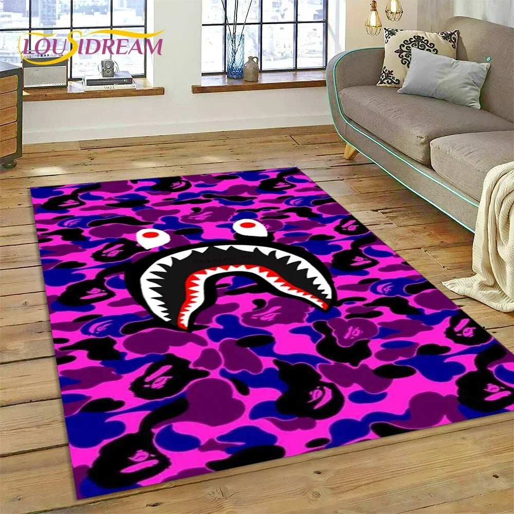 3D Printing B-BAPE Fashion Carpet Rug for Bedroom Living Room Home Sofa Decoration,Children Game Large Decor Floor Mat Gift