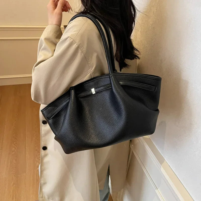 2026 French Style Women Tote Bag Large Capacity Luxury Underarm Bag Casual Single Shoulder Handbag Daily Commute Shopping Bags