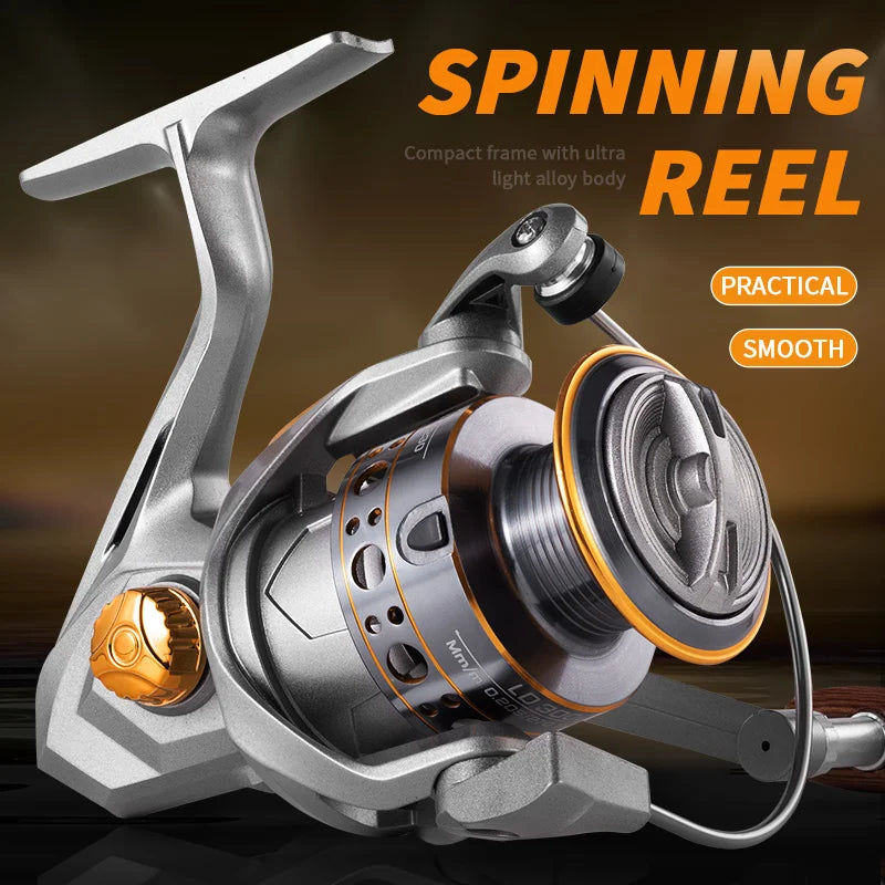 Rooblinos LD Lightweight Spinning Reel 5.2:1 Gear Ratio Smooth Fishing Reel for Trout Bass Freshwater Saltwater Fishing