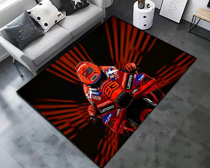 93 Racing Motorcycle Carpet Display Mat Non-Slip and Dirt Resistant, Bedroom Room Rug, Hallway Garage Decorative Mat